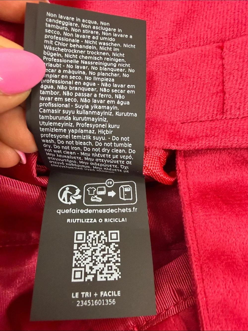 MaxMara Red Velvet Tote Bag with Monogram